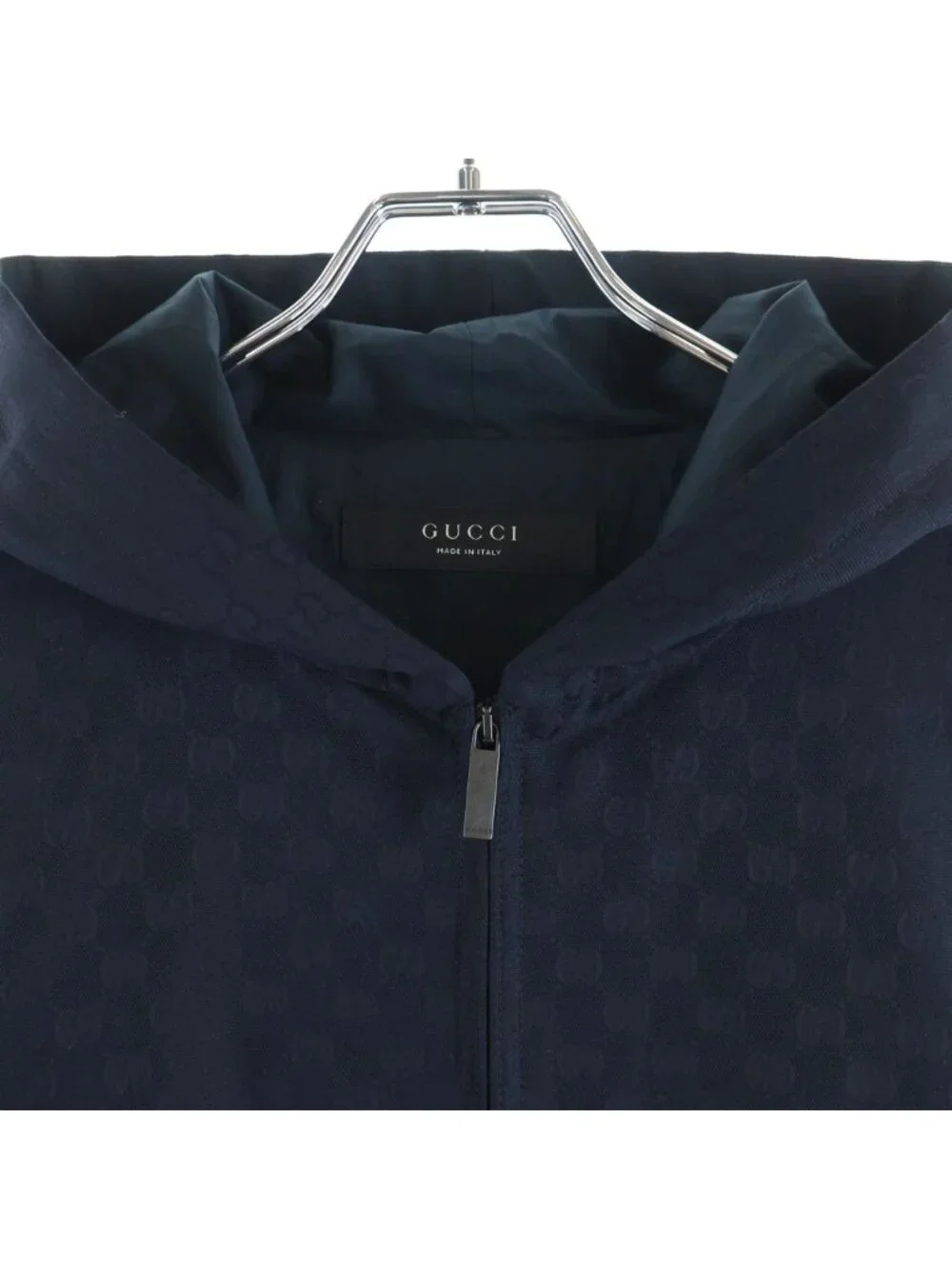 Gucci GG Cotton Canvas Zip Jacket Hoodie Black
